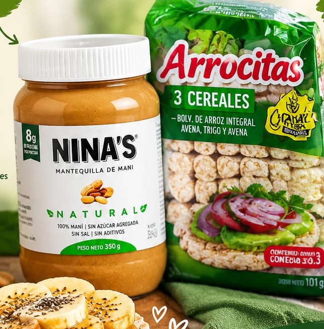 Kit x2 Mantequilla de maní Nina's + Arrocitas 3 cereales